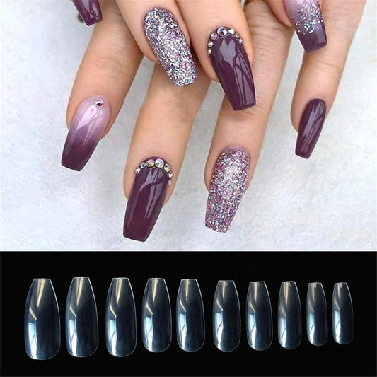 Professional Clear Acrylic False Nails - Natural Look